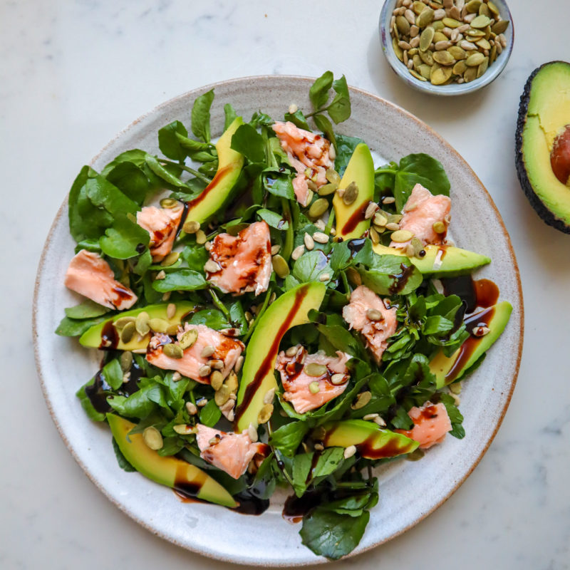 Salmon and Watercress Salad - Luminous Face Yoga