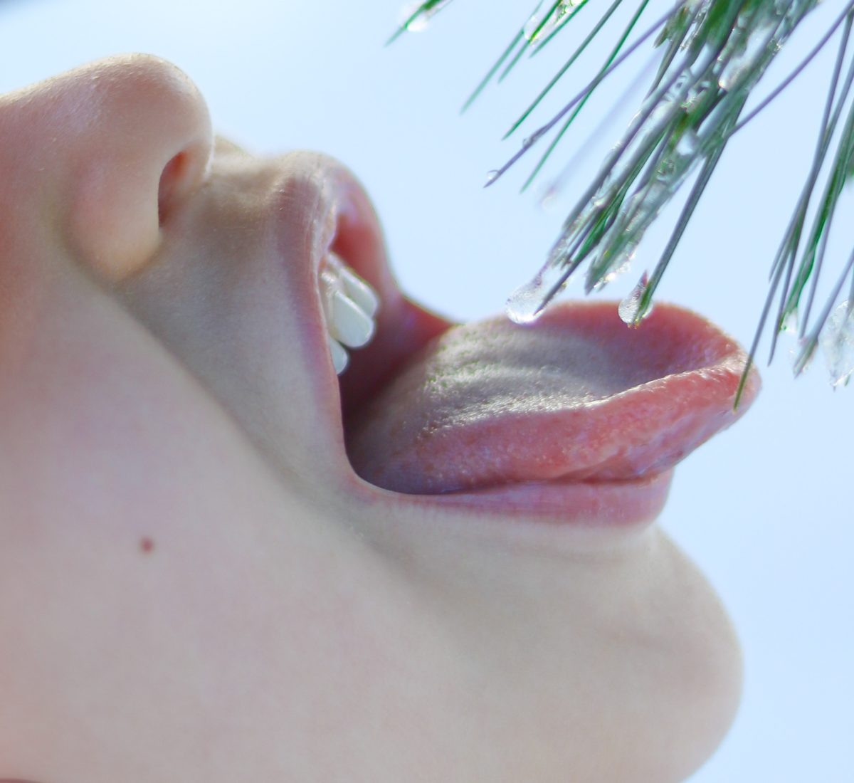 woman sticking tongue out